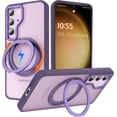 thumbnail image 1 of for Samsung Galaxy S24 Case with 360°Rotatable Magnetic Ring Stand, Compatible with Mag-Safe [Military Grade Drop Protection] Translucent Slim Phone Case for Samsung Galaxy S24,6.2",Purple, 1 of 14