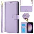 thumbnail image 1 of for Samsung Galaxy S24 Case with Card Slots and Shoulder Strap, Crossbody Lanyard Purse Cover Flip Stand Premium PU Leather Folio Phone Wallet Case for Galaxy S24 Women Girls, Purple, 1 of 9