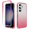 thumbnail image 1 of for Samsung Galaxy S24 Case, Cover for Galaxy S24, Hybrid 2 in 1 Slim Fit Shockproof Heavy Duty Protection Shock Resistant Sturdy Crystal Clear [Not Yellow] Case, Non Front Cover, Red, 1 of 5
