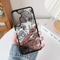 thumbnail image 1 of for Samsung Galaxy S24 Case, Cute Phone Case Floral Rose Aesthetic Flower Clear Case for Women Girls Slim Pattern Anti-Yellow Shockproof Protective TPU Bumper Case, Black, 1 of 15
