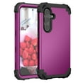 thumbnail image 1 of for Samsung Galaxy S24 Case, Heavy Slim Dual Layer 3 in 1 Heavy Duty Protection Hybrid Hard PC Soft Silicone Rugged Bumper Anti Slip Full-Body Protective Cases For Samsung Galaxy S24, Purple, 1 of 7