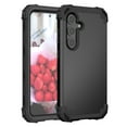 thumbnail image 1 of for Samsung Galaxy S24 Case, Heavy Slim Dual Layer 3 in 1 Heavy Duty Protection Hybrid Hard PC Soft Silicone Rugged Bumper Anti Slip Full-Body Protective Cases For Samsung Galaxy S24, Black, 1 of 7