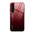 thumbnail image 1 of for Samsung Galaxy S24 Case, Luxury Anti-Scratch Gradient Color Tempered Glass Back + Soft TPU Silicone Bumper Frame Cover Shockproof Protective Case for Samsung Galaxy S24 - Red, 1 of 9