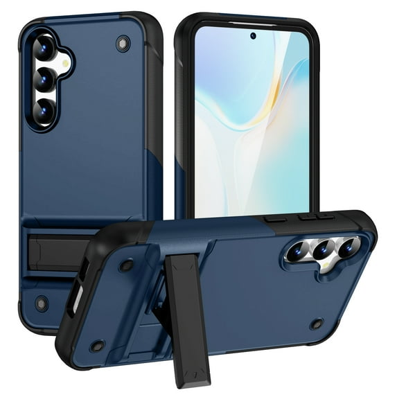 for Samsung Galaxy S24 Case, Luxury Anti-falling Shockproof Hybrid Military Grade Cover W/Built-in Kickstand | Ultimate Drop Protection for Samsung Galaxy S24, Navyblue