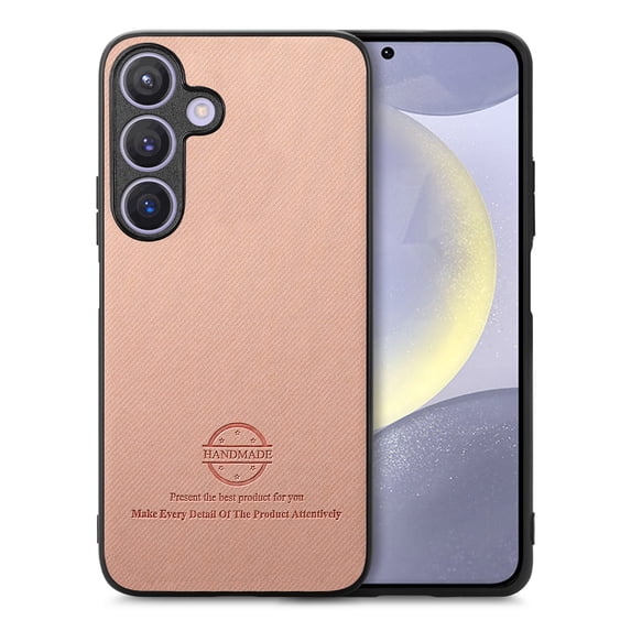 For Samsung Galaxy S24 Case, Luxury Elegant Leather Slim Business PU Rugged Non-Slip Grip Shockproof Bumper Full Body Protective Cover Phone Case For Samsung Galaxy S24,Pink