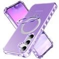 thumbnail image 1 of For Samsung Galaxy S24 Case, Matte Translucent PC  Back Cover Not-Yellowing Corner Protective Invisible Kickstand Bumper Shockproof Anti-Scratch Phone Case for Samsung Galaxy S24, Purple, 1 of 6
