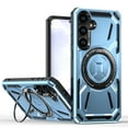 thumbnail image 1 of for Samsung Galaxy S24 Case Protective Cover with Built-in Ring Kickstand, Heavy Duty Military Grade Drop Protection Shock-Proof Grip Dual-Layer Cover Support Wireless Charging, Blue, 1 of 6