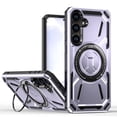 thumbnail image 1 of for Samsung Galaxy S24 Case Protective Cover with Built-in Ring Kickstand, Heavy Duty Military Grade Drop Protection Shock-Proof Grip Dual-Layer Cover Support Wireless Charging, Purple, 1 of 6