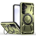 thumbnail image 1 of for Samsung Galaxy S24 Case Protective Cover with Built-in Ring Kickstand, Heavy Duty Military Grade Drop Protection Shock-Proof Grip Dual-Layer Cover Support Wireless Charging, Green, 1 of 6
