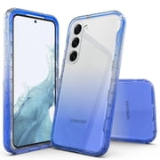 Samsung Galaxy S24 Case, Rosebono Hybrid Gradient Transparent Soft TPU Clear Skin Cover Protection Case For Samsung Galaxy S24 Blue