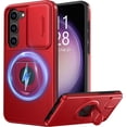 thumbnail image 1 of for Samsung Galaxy S24 Case with Sliding Camera Lens Cover - Wireless Charging Compatible - Magnetic Kickstand - Shockproof Protective Phone Case 6.1" for Women Girls - Red, 1 of 14