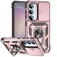thumbnail image 1 of for Samsung Galaxy S24 Case, Soft TPU & Hard PC Anti-scratch Sliding Cover Full Protection Ring Stand Rotating Kickstand Holder Magnetic Shockproof Phone Case Cover for Galaxy S24, Rosegold, 1 of 8