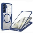 thumbnail image 1 of for Samsung Galaxy S24+ Clear Case with Built-in Screen Protector Film, Compatible with Mag-Safe, Military-Grade Protection Yellowing Resistant, Slim Shockproof Magnetic Full Body Phone Case, Blue, 1 of 8