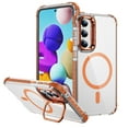 thumbnail image 1 of for Samsung Galaxy S24 Clear Case, Compatible with MagSafe, Built-in Camera Ring Stand, Clear Slim Drop Shockproof Full Body Protective Magnetic Phone Case Cover for Samsung Galaxy S24, Orange, 1 of 8