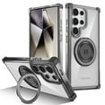 thumbnail image 1 of for Samsung Galaxy S24 Clear Case with Rotation Metal Ring Holder Stand, Support Magnetic Car Phone Mount Soft TPU Bumper PC Hard Corners Shockproof Protective Phone Case for Galaxy S24, Black, 1 of 11