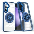 thumbnail image 1 of for Samsung Galaxy S24 Clear Case with Stand, 360° Rotatable Invisible Ring for Magnetic Car Mount,[Compatible with MagSafe] Rugged Drop MagSafe Case Non-Yellowing for Galaxy S24,Darkblue, 1 of 7