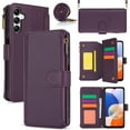 thumbnail image 1 of for Samsung Galaxy S24 Crossbody Case, RFID Blocking for Galaxy S24 Case Wallet with Card Holder, Fashion PU Leather Magnetic Flip Zipper Wrist Strap Lanyard Phone Case, Purple, 1 of 11