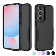 Samsung Galaxy S24 FE 5G Case [2-in-1 Heavy Duty Armor] Shockproof Rugged Cover with Dual-Layer Hard Plastic & Rubber Bumper, 6.7 inch Military-Grade Protection, Anti-Slip Grip – Black