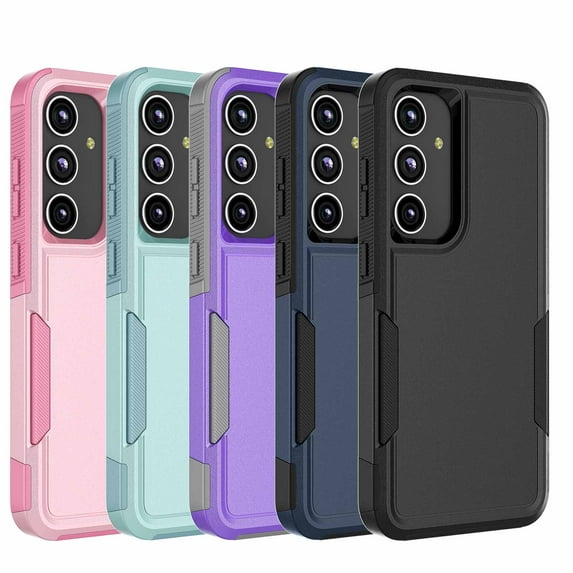 For Samsung Galaxy S24 FE 5G Case,Sturdy Durable Cover Cute Bumper Case for Samsung Galaxy S24 FE 5G,Njjex Military Grade Protection Dual Layer Shockproof Heavy Duty Rugged Phone Case - Black