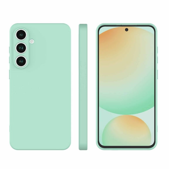 For Samsung Galaxy S24 FE 5G Silicone Case, Njjex Shockproof Rugged Soft Gel Rubber Cover, Ultra Slim Anti-Scratch Protective Case with Microfiber Lining ,Precise Cutouts-Mint