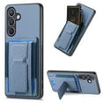 thumbnail image 1 of for Samsung Galaxy S24 FE Carbon Fiber Texture Wallet Case with Credit Card Slots, Shockproof Protection Business PU Leather Flip Kickstand Phone Cover for Samsung Galaxy S24 FE, Blue, 1 of 10