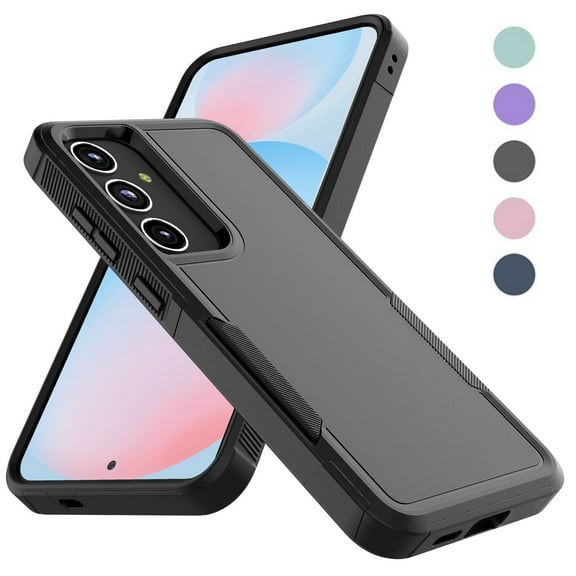 For Samsung Galaxy S24 FE Case, [10 FT Military Grade Drop Protection], Takfox Dual Layer Heavy Duty Shockproof Armor Hard Plastic & Rubber Rugged Full Body Bumper Cell Phone Case Cover, Black