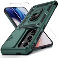 thumbnail image 1 of for Samsung Galaxy S24 FE Case with Camera Lens Cover,10 FT Military Grade Drop Protection, Magnetic Ring Holder Kickstand Protective Phone Case for Galaxy S24 FE Case, Pine Green, 1 of 12