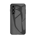 thumbnail image 1 of for Samsung Galaxy S24 FE Case, Carbon Fiber Pattern Tempered Glass Phone Case, Lightweight Slim Shockproof Protective Cover, Anti-Scratch Stained Glass Shell for Samsung Galaxy S24 FE, Black, 1 of 11