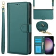 thumbnail image 1 of for Samsung Galaxy S24 FE Case with Card Slots and Shoulder Strap, Crossbody Lanyard Purse Cover Flip Stand Premium PU Leather Folio Phone Wallet Case for Galaxy S24 FE Women Girls, Green, 1 of 9