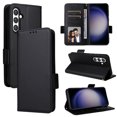 thumbnail image 1 of for Samsung Galaxy S24 FE Case, Classic Design PU Leather Wallet Magnetic Closure Flip Case with Kickstand Card Holder Slot Shockproof Protective Cover for Samsung Galaxy S24 FE - Black, 1 of 6