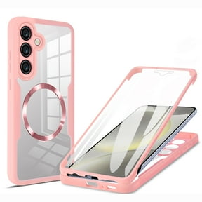 for Samsung Galaxy S24 FE Case, Compatible with MagSafe [Built-in Screen Protector] 360 Full-Body Shockproof Rugged Clear Back Protective Dual-Layer Phone Cover for Galaxy S24 FE, Pink