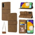 thumbnail image 1 of For Samsung Galaxy S24 FE Case with Credit Cards Holder, Wallet Magnetic Crossbody Shoulder Strap Flip Stand Purse Retro Premium RFID Blocking PU Leather Cover for Samsung Galaxy S24 FE, Brown, 1 of 6