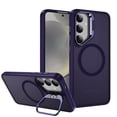 thumbnail image 1 of for Samsung Galaxy S24 FE Case, Luxury Clear Case Compatible with MagSafe + Camera Stand Kickstand Shockproof Anti-Scratch Drop Protective Frosted Back Case for Samsung Galaxy S24 FE - Darkpurple, 1 of 7