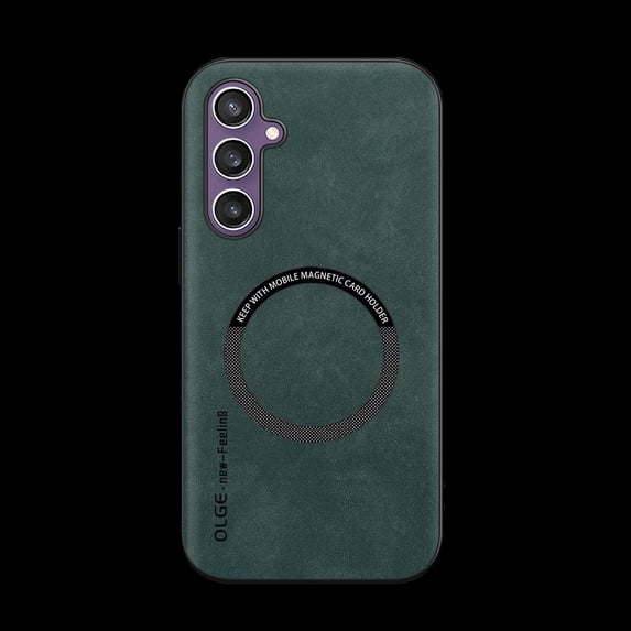 for Samsung Galaxy S24 FE Case Magnetic, Compatible with Magsafe & Car Mount Slim Fit Shockproof Anti-Scratch Bumper Drop Protection Phone Case for Samsung Galaxy S24 FE, Green