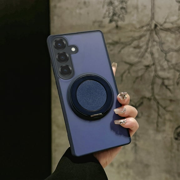 For Samsung Galaxy S24 FE Case with Magnetic Ring Stand Holder [Military Drop Protection] [Compatible with MagSafe] Shockproof Protective Non-Slip Grip Case For Samsung Galaxy S24 FE,Navyblue