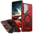 thumbnail image 1 of for Samsung Galaxy S24 FE Case with Metal Camera Cover Kickstand, Compatible with MagSafe Military-Grade Protection Heavy Duty Magnetic Anti-Fall Rugged Phone Cover for Galaxy S24 FE, Red, 1 of 6