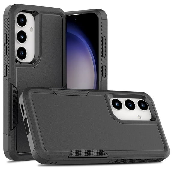 For Samsung Galaxy S24 FE Case, Military Grade Shockproof Anti-Slip Bumper Hybrid TPU PC Back Cover Drop Protection Phone Cover for Samsung Galaxy S24 FE, Black