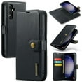 thumbnail image 1 of for Samsung Galaxy S24 FE Case, PU Leather Detachable Vintage Wallet Flip Magnetic Clousure Drop Protective Slim Phone Case Cover for Samsung Galaxy S24 FE with Card Holder - Black, 1 of 8