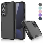 For Samsung Galaxy S24 FE Case, Shockproof Heavy Duty Rugged Phone Case for Samsung Galaxy S24 FE, Tekcoo Military Grade Protection Dual Layer Sturdy Durable Cover Cute Bumper - Black