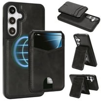 for Samsung Galaxy S24 FE Case Wallet, 2 in 1 Detachable Magnetic with Card Holder Back Cards Slot RFID Blocking PU Leather Shockproof Protective Stand Phone Case Cover for Women Men - Black