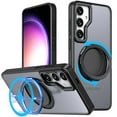 thumbnail image 1 of For Samsung Galaxy S24 FE Kickstand Case - Military-Grade Shockproof, MagSafe Compatible, Translucent Design with Rotatable Ring Holder Magnetic Case for Samsung Galaxy S24 FE, Black, 1 of 6
