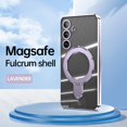 thumbnail image 1 of for Samsung Galaxy S24 FE Magnetic Clear Case with All-inclusive Camera Lens Film [Compatible with MagSafe] Shockproof Plating Anti-yellowing Transparent Ring Kickstand Slim Phone Case,Lavender, 1 of 9