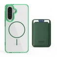 thumbnail image 1 of For Samsung Galaxy S24 FE Magnetic Clear Wallet Phone Case,Magnetic Detachable Card Holder,Compatible with Mag-Safe,Military-Grade Protection,Shockproof Transparent Thin Fit Phone Case,Green, 1 of 8