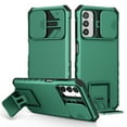 thumbnail image 1 of for Samsung Galaxy S24 FE Military Grade Heavy Duty Shockproof Protection Case, with Bracket and Lens Slide Window Hybrid 2 in 1 Phone Cover for Samsung Galaxy S24 FE,Darkgreen, 1 of 9