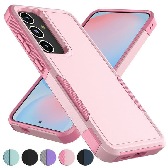 For Samsung Galaxy S24 FE Phone Case, Ebizware Shockproof Case Military Grade Heavy Duty Full Body Protection Rugged Cover for Galaxy S24 FE, Rose Gold