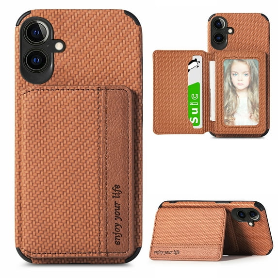 for Samsung Galaxy S24 FE Wallet Case, Built-in Card Holder, RFID Blocking, PU Leather Kickstand, Back Flip Magnetic Closure, Durable Shockproof Magnetic Car Phone Cover for Women and Men,Brown