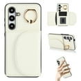 thumbnail image 1 of for Samsung Galaxy S24 FE Wallet Case with Card Holder Women Men, Flip PU Leather Kickstand Shockproof Protective Phone Cover Magnetic Clasp 360 Rotation Ring Stand for Samsung S24 FE, White, 1 of 7