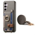 thumbnail image 1 of for Samsung Galaxy S24 FE Wallet Case with Elastic Card Holder & 360° Rotatable Ring Stand, Vintage PU Leather Kickstand Slim Fit Shockproof Cover with Shoulder Strap - Gray, 1 of 10