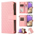 thumbnail image 1 of for Samsung Galaxy S24 FE Wallet Case, Heavy Duty Protection Zipper Pocket Card Slot PU Leather Flip Folio Protective Rugged Cover with Wrist Strap + Shoulder Strap for Men Women, Pink, 1 of 4