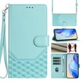 thumbnail image 1 of for Samsung Galaxy S24 FE Wallet Case for Men Women, RFID Blocking Card Holder Slots, Wrist Strap & Shoulder Strap Shockproof TPU Inner, Kickstand PU Leather Protective Phone Cover, Mint, 1 of 10